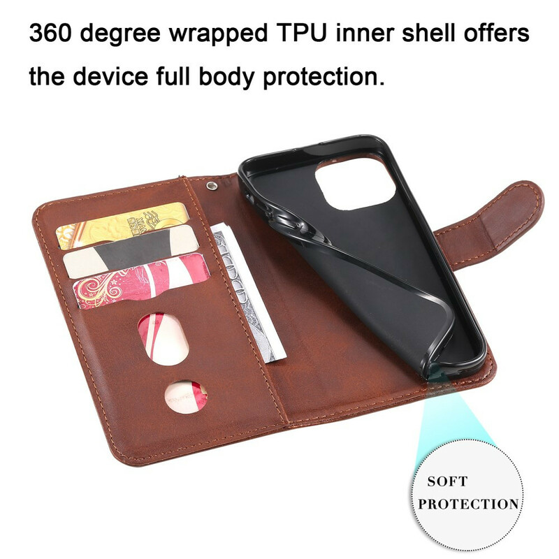 Hülle iPhone 13 Mini Vintage Portemonnaie