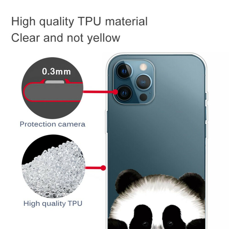Transparentes iPhone 13 Pro Cover Panda