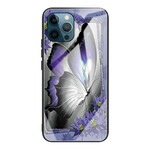 iPhone 13 Pro Panzerglas Cover Schmetterling Violett