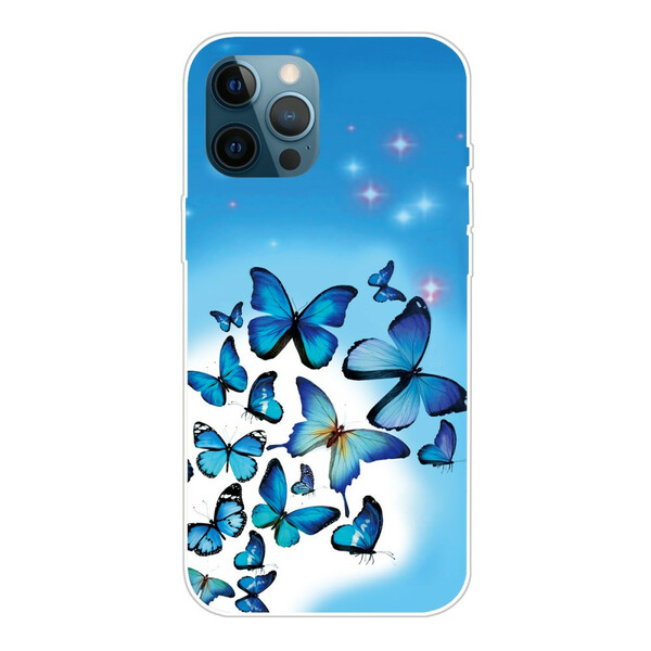 iPhone 13 Pro Max Cover Blaue Schmetterlinge