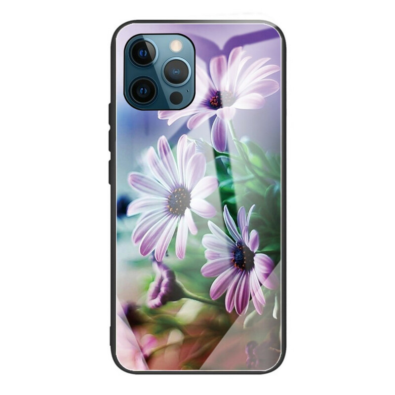 iPhone 13 Pro Hülle aus gehärtetem Glas Realistische Blumen