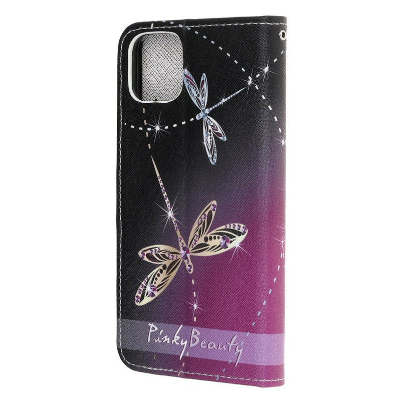 iPhone 13 Pro Hülle Libellen mit Riemen