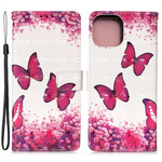 Hülle iPhone 13 Pro Max Rote Schmetterlinge