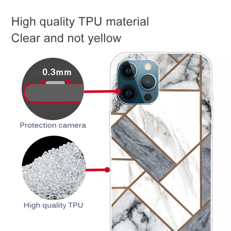 iPhone 13 Pro Cover Marmor Geometrisch Variabel