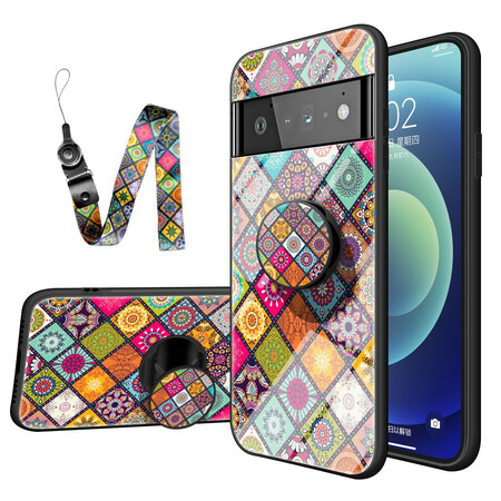 Google Pixel 6 Pro Cover Magnetische Halterung Patchwork