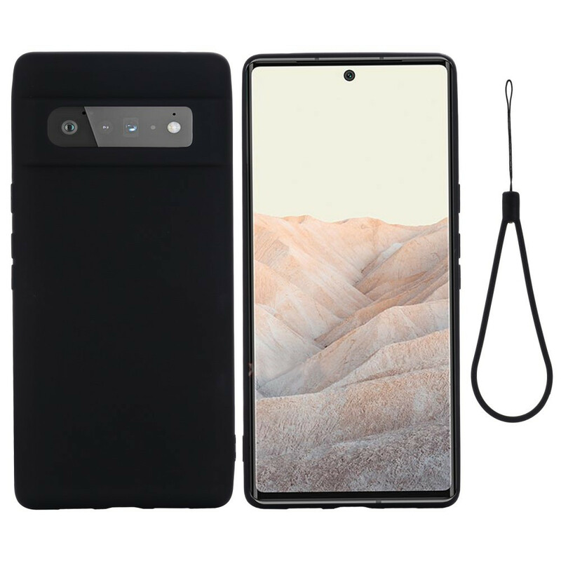 Google Pixel 6 Pro Liquides Silikon Cover Mit Lanyard