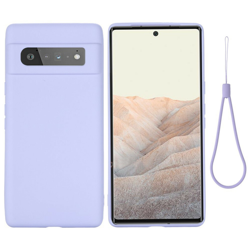 Google Pixel 6 Pro Liquides Silikon Cover Mit Lanyard Google Pixel 6 Pro Liquides Silikon Cover Mit Lanyard