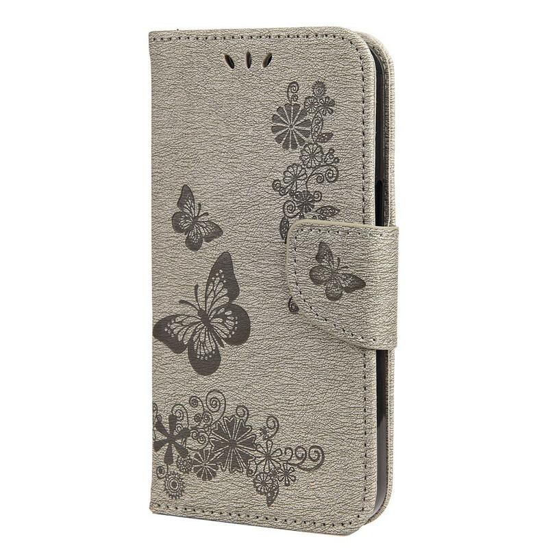iPhone 13 Pro Hülle Splendid Schmetterlinge mit Riemen
