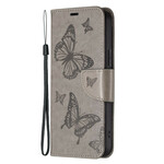 iPhone 13 Pro Hülle Bedruckte Schmetterlinge mit Riemen