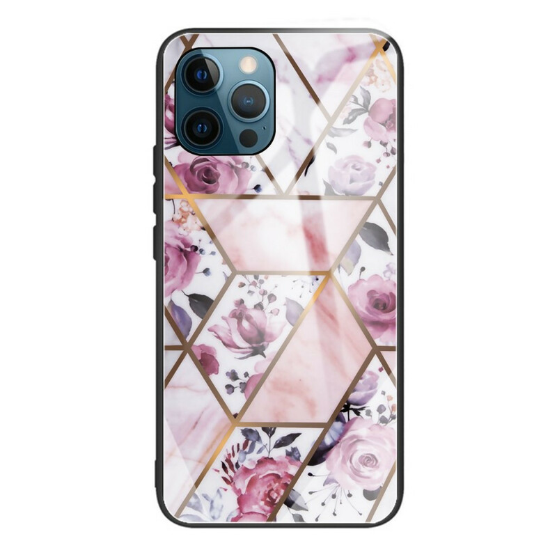 iPhone 13 Pro Max Cover Panzerglas Marmor Geometrie