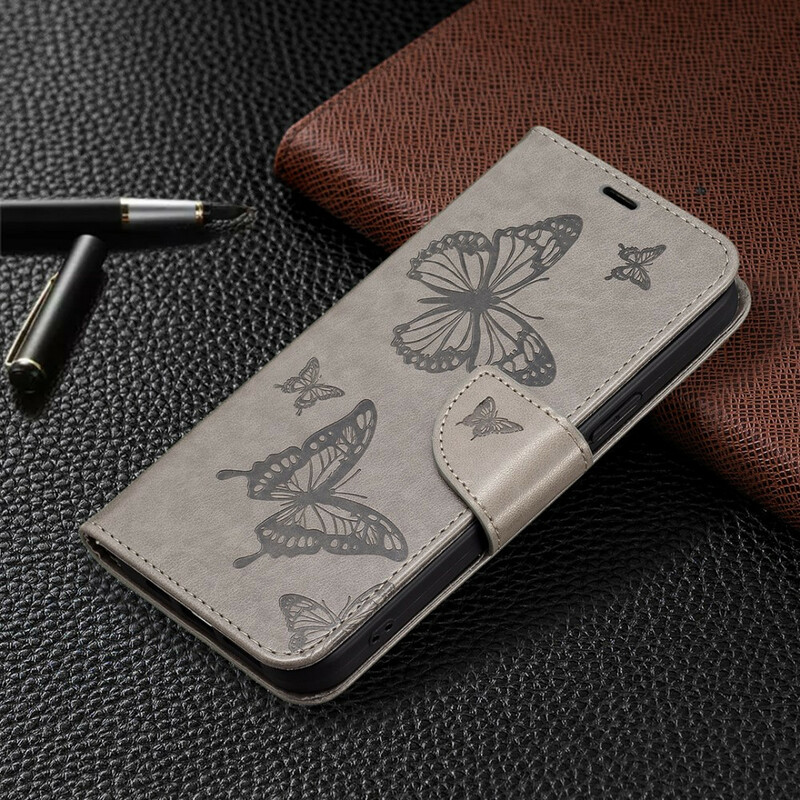iPhone 13 Pro Max Hülle Schmetterlinge und Schräge Klappe