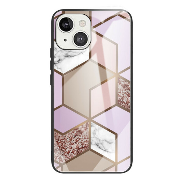 iPhone 13 Panzerglas Cover Marmor Geometrie