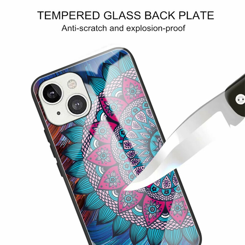 iPhone 13 Tempered Glass Mandala Cover