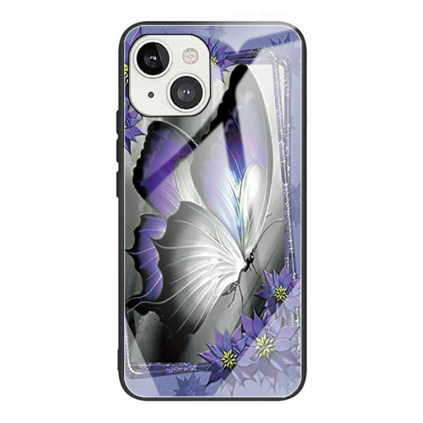 iPhone 13 Panzerglas Cover Schmetterling Violett