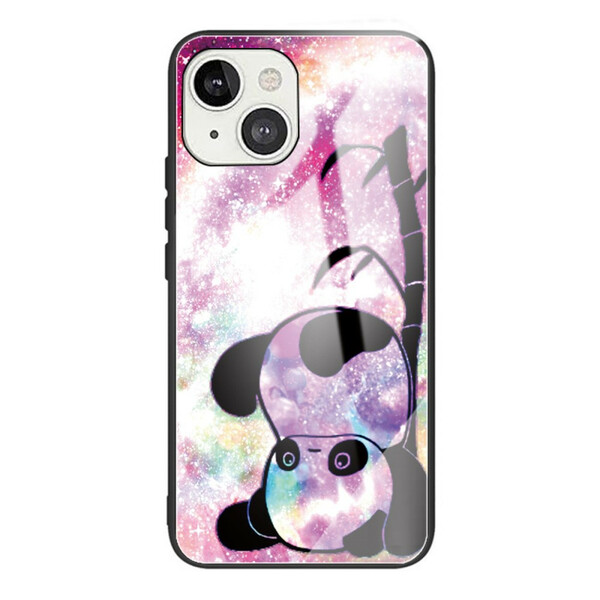 iPhone 13 Panzerglas Cover Panda und Bambus