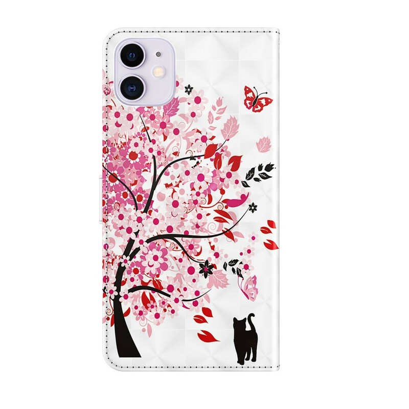 iPhone 13 Hülle Baum Pink und Katze Schwarz