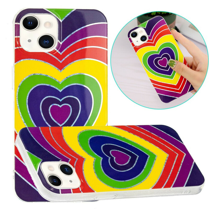 iPhone 13 Cover Psychedelic Herz