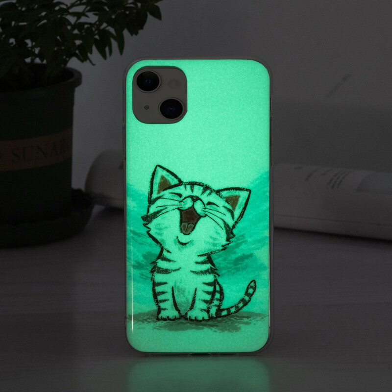 iPhone 13 Cover Fluoreszierend Katze