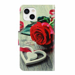 Romantische iPhone 13 Hülle in Rosa mit Riemen