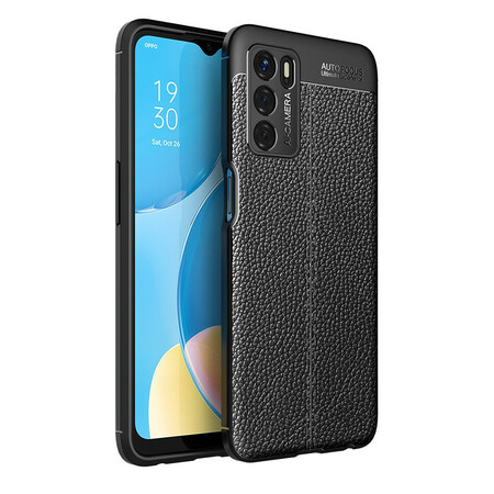 Oppo A16 / A16s Hülle in Litschi-Lederoptik Double line