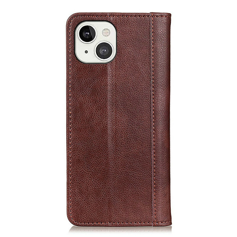 Flip Cover iPhone 13 Leder Litchi Gespaltene Eleganz Flip Cover iPhone 13 Leder Litchi Gespaltene Eleganz