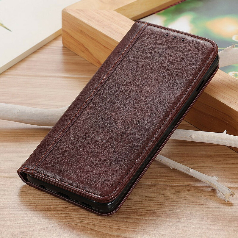 Flip Cover iPhone 13 Leder Litchi Gespaltene Eleganz Flip Cover iPhone 13 Leder Litchi Gespaltene Eleganz