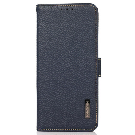 Hülle iPhone 13 Echtleder Litschi KHAZNEH