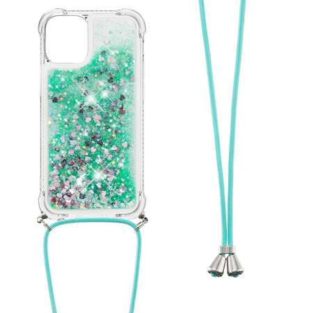 iPhone 13 Glitter Cover mit Kordel