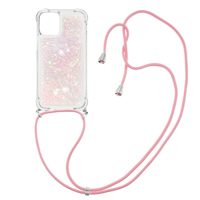 iPhone 13 Glitter Cover mit Kordel