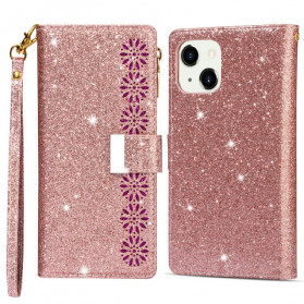 iPhone 13 Glitter Zip Wallet Hülle