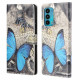 Motorola Edge 20 Hülle Schmetterling Blau