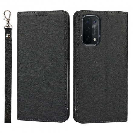 Flip Cover Oppo A54 5G / A74 5G Style Weiches Leder mit Lanyard