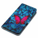 Xiaomi Redmi 10 Tasche Roter Schmetterling auf blauem Hintergrund
