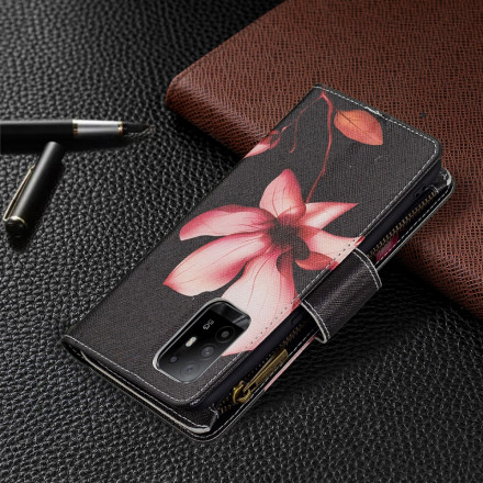 Tasche Oppo A94 5G Tasche mit Reißverschluss Blume