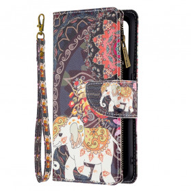 Oppo A94 5G Tasche mit Reißverschluss Elefant