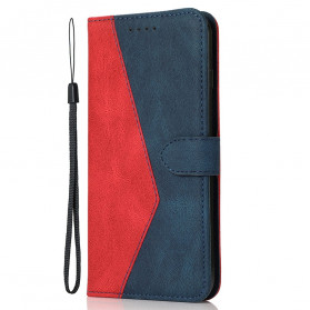 Oppo A94 5G Kunstleder Zweifarbig Dreieck Tasche