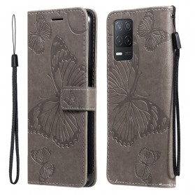 Hülle Realme 8 5G Schmetterlinge und Schräge Klappe