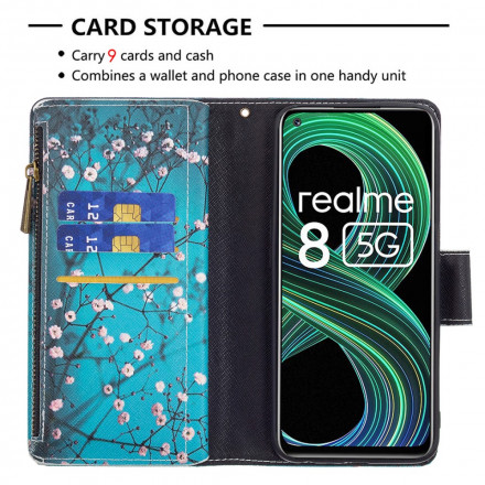 Hülle Realme 8 5G Tasche mit Reißverschluss Baum
