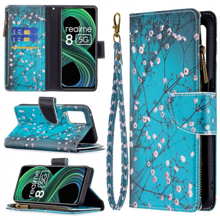 Hülle Realme 8 5G Tasche mit Reißverschluss Baum