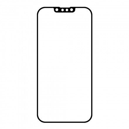 Displayschutz aus gehärtetem Glas mit schwarzen Konturen für iPhone 13 / 13 Pro