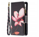 Tasche Oppo Reno 6 5G Tasche mit Reißverschluss Blume