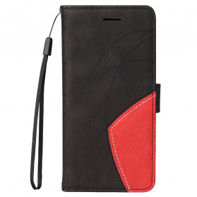Motorola Edge 20 Lite Kunstleder Zweifarbig Signature Hülle