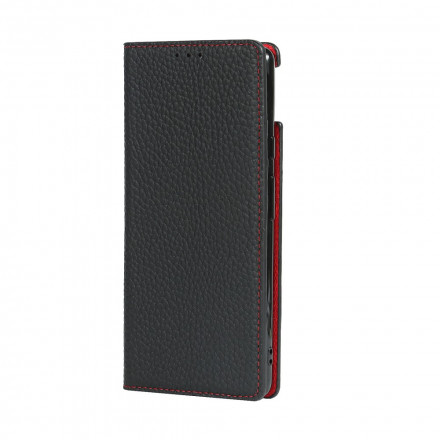 Flip Cover Google Pixel 6 Echtleder Litchi mit Riemen Flip Cover Google Pixel 6 Echtleder Litchi mit Riemen