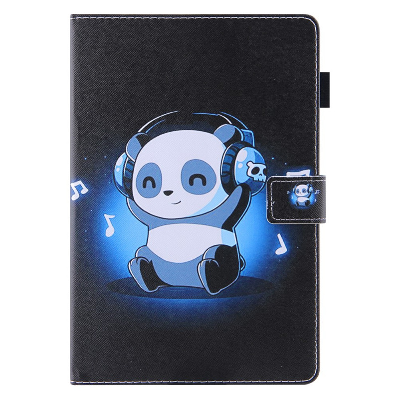 Hülle iPad Mini 6 (2021) Panda mit Kopfhörern
