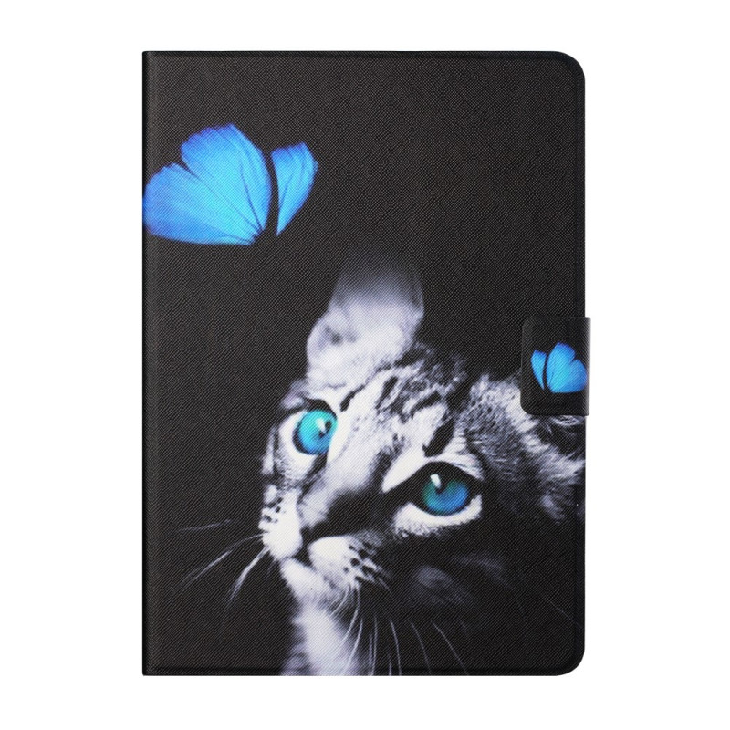 Hülle für iPad Mini 6 (2021) Katze und Schmetterling Blau