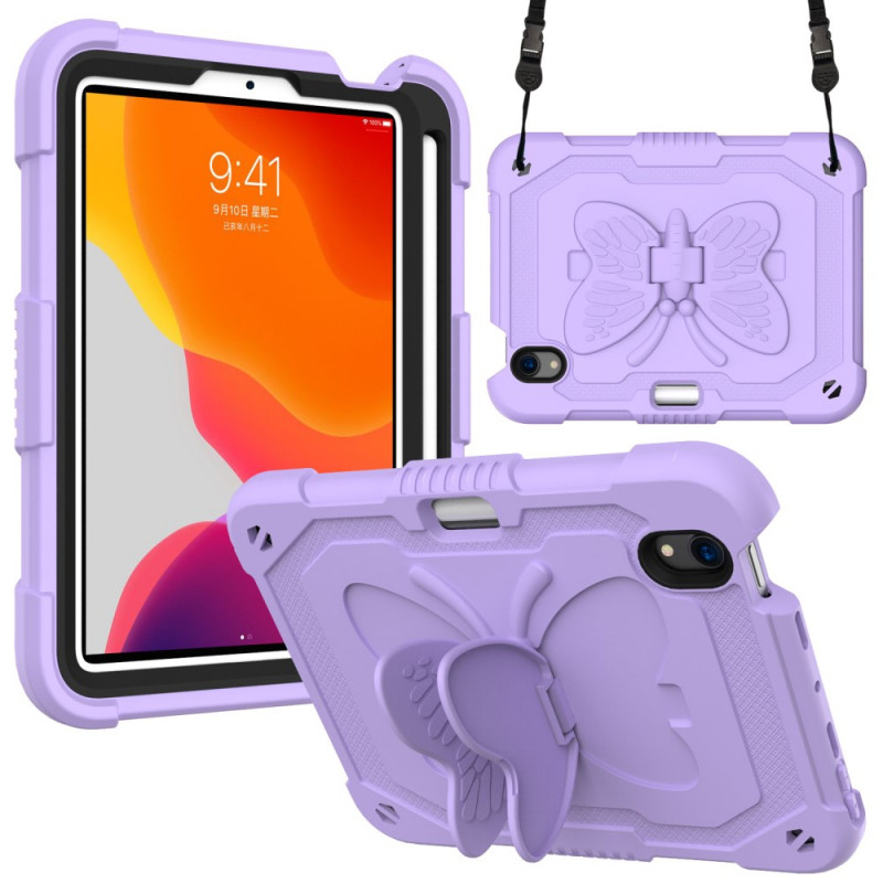 Coque iPad Mini 6 (2021) Bandoulière Papillon Monochrome