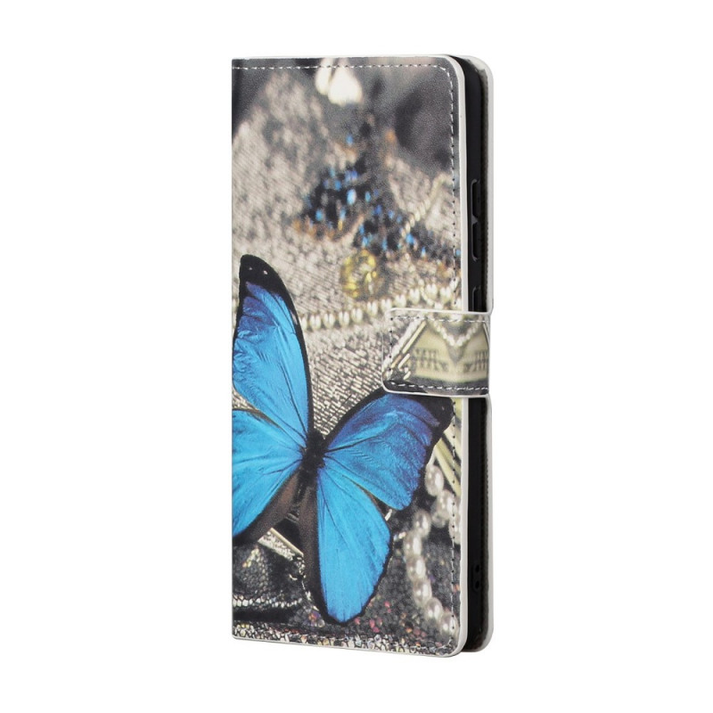 Hülle Samsung Galaxy A13 5G / A04s Schmetterling Blau