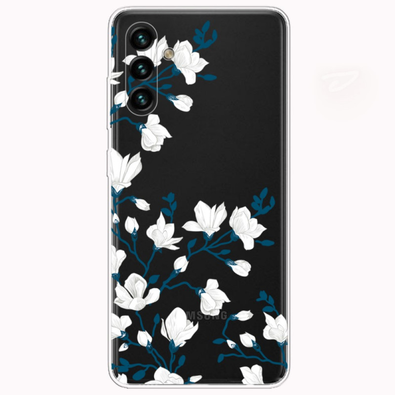 Samsung Galaxy A13 5G / A04s Cover Weiße Blumen