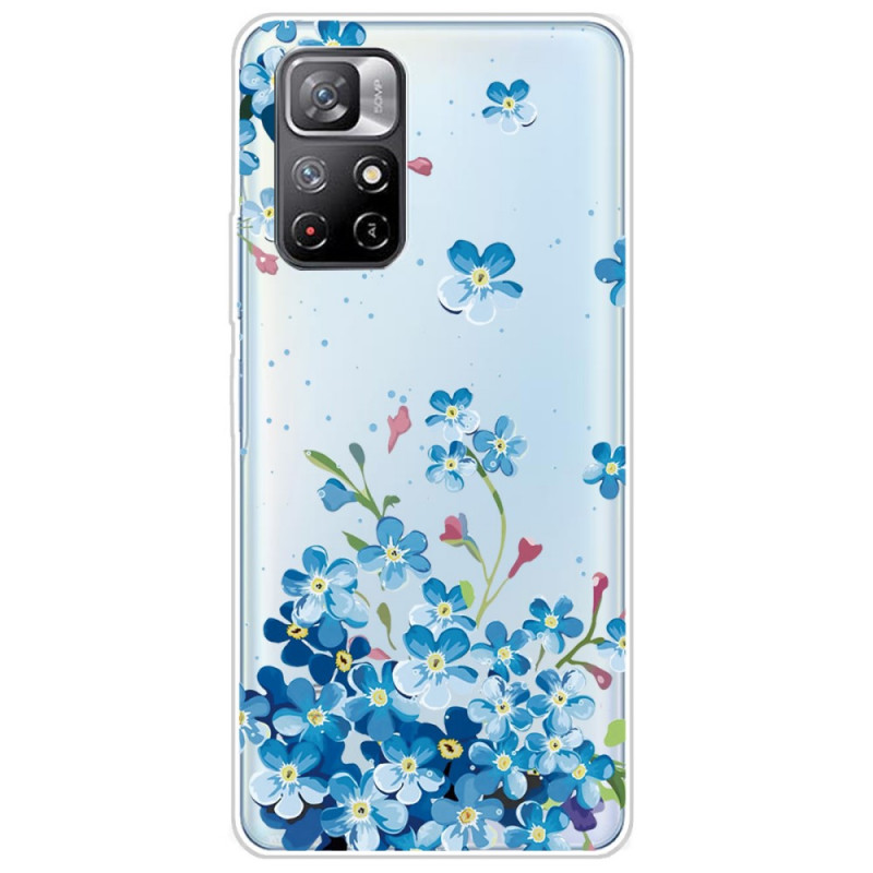 Poco M4 Pro 5G Cover Blauer Blumenstrauß