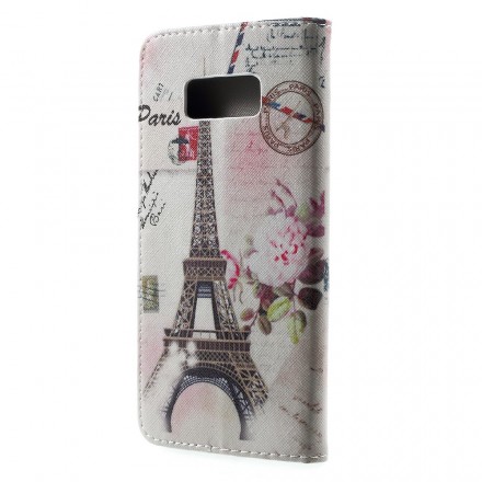 Samsung Galaxy S8 Plus Retro Eiffel Tasche